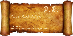 Pitz Richárd névjegykártya